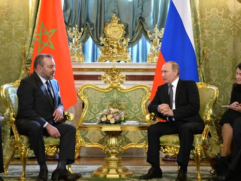 Król Muhammad VI podczas wizyty w Moskwie (2016)